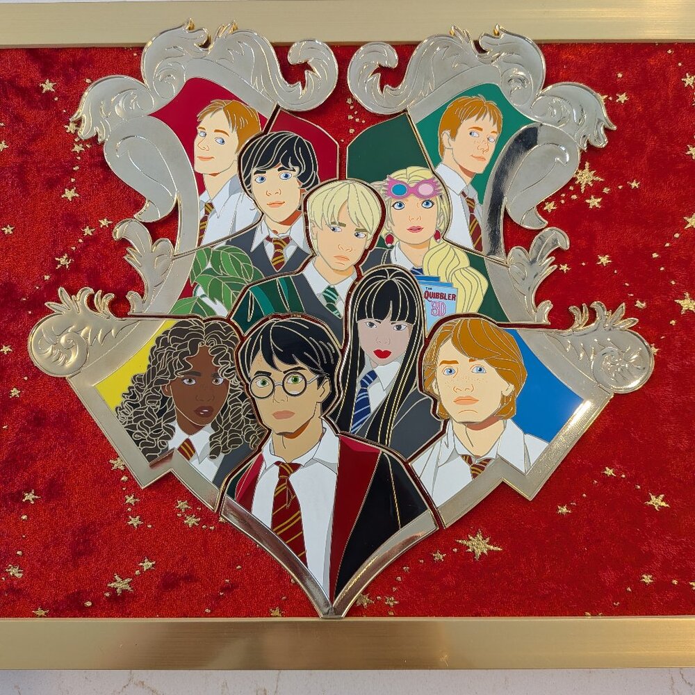 Harry Potter Hogwarts Crest Character Puzzle fantasy pin set